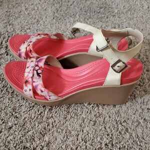 CROCS Floral Wedges